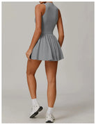 Cut Line Zipper Bodysuit Dress Jumpsuit Starlethics 