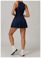 Cut Line Zipper Bodysuit Dress Jumpsuit Starlethics 