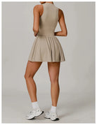 Cut Line Zipper Bodysuit Dress Jumpsuit Starlethics 