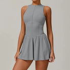 Cut Line Zipper Bodysuit Dress Jumpsuit Starlethics Grey S 