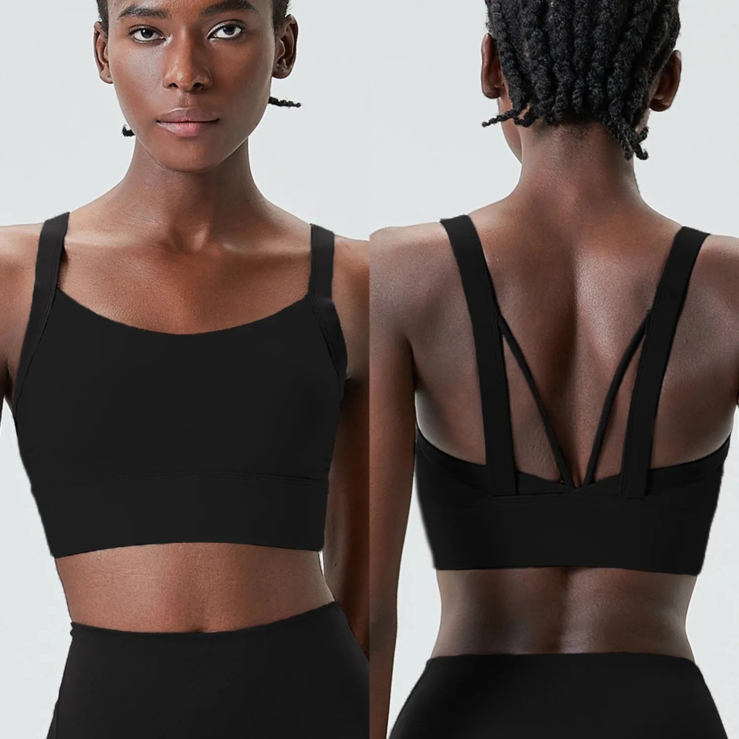 2. Frauen Fitness Yoga BH butter weich sexy Rücken Fitness studio Crop Top Mode Patchwork Running Top atmungsaktive schnell trocknende Sport unterwäsche Starlethics Black XL CHINA
