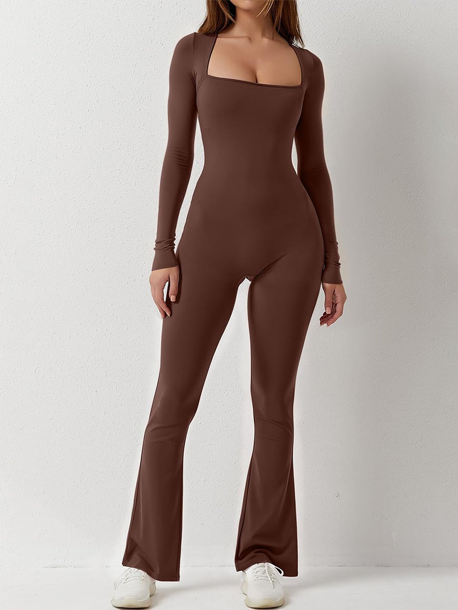 Edge Flare Jumpsuit Jumpsuit Starlethics Brown S 