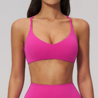 Elara Cross-Back Bra in Magenta front view