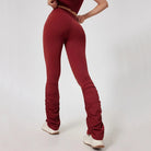 6. 1/2PCS Falten Yoga Set Frauen Sportswear Workout Hose Gym Mini Flare Legging Fitness Bh Crop Top Sport anzüge Sportlich Aktive Tragen Starlethics 