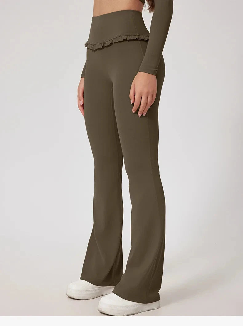 Frill Fit High Waist Leggings Leggings Starlethics Army Green S 