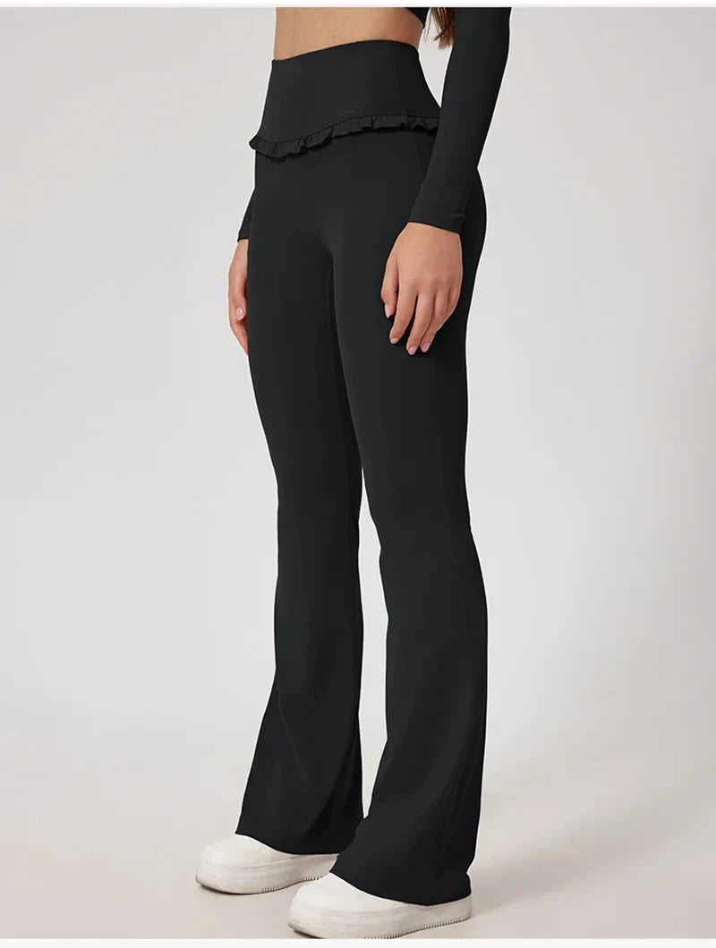 Frill Fit High Waist Leggings Leggings Starlethics Black S 