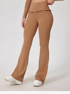 Frill Fit High Waist Leggings Leggings Starlethics Brown S 