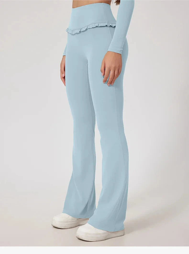 Frill Fit High Waist Leggings Leggings Starlethics Light Blue S 