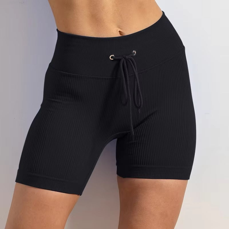 Piper Ribbed String Shorts – Model View 6 | Starlethics Activewear