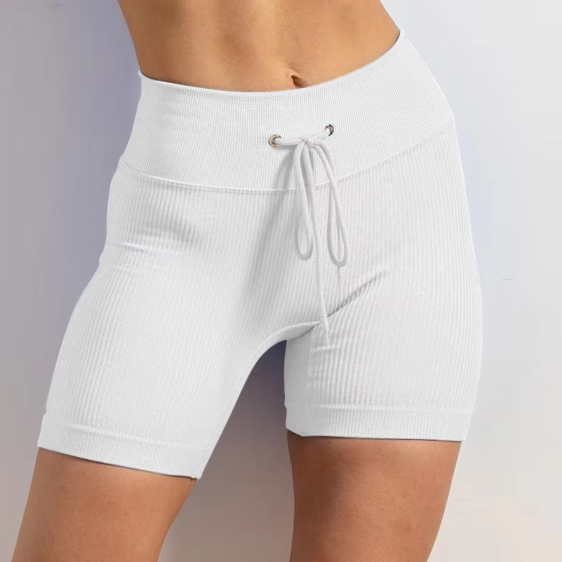 Piper Ribbed String Shorts – Model View 9 | Starlethics Activewear