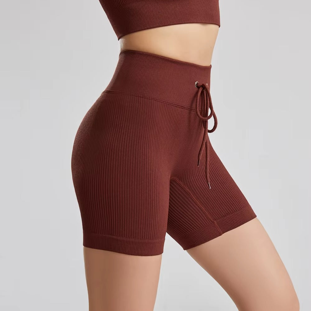 Piper Ribbed String Shorts – Model View 17 | Starlethics Activewear