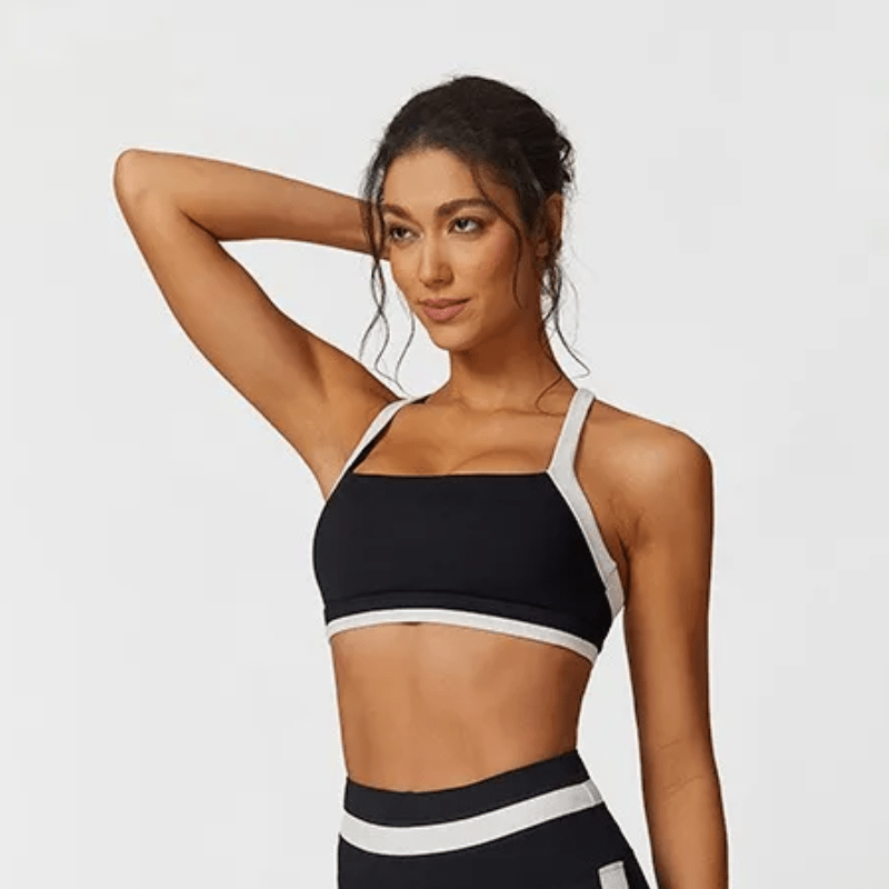 Ignite Ribbed Criss Cross Sports Bra Sports Bras Starlethics Black S 