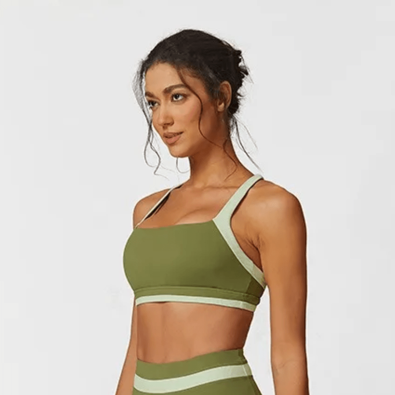 Ignite Ribbed Criss Cross Sports Bra Sports Bras Starlethics Green S 