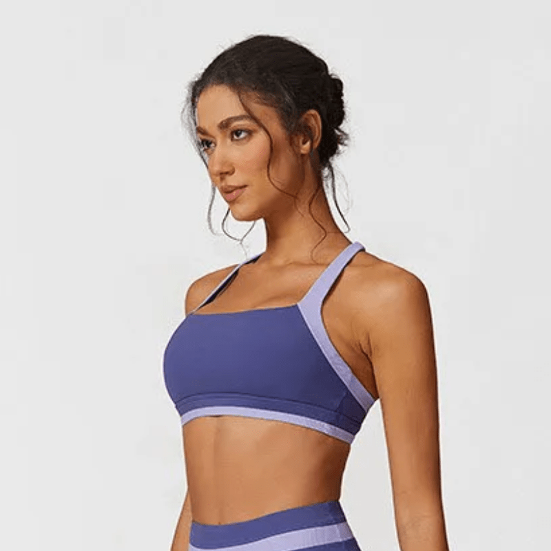Ignite Ribbed Criss Cross Sports Bra Sports Bras Starlethics Purple S 