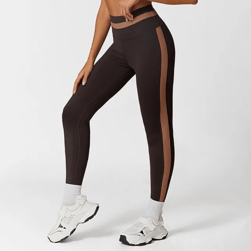 Ignite Ribbed High Waist Leggings Leggings Starlethics Brown S 