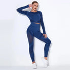 Mesh Seamless Set - Leggings + Top Sets Starlethics Navy Blue XS 