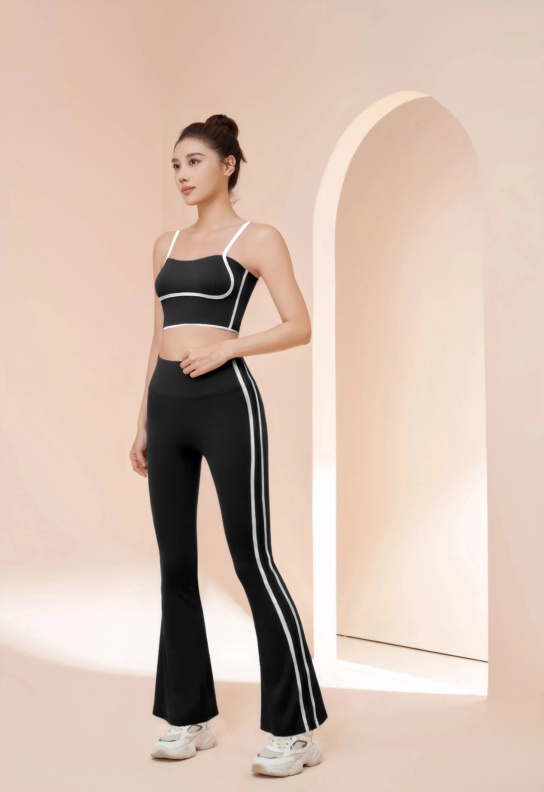 Power Stripe Active Set - Midriff Sports Bra Sports Bra Starlethics 