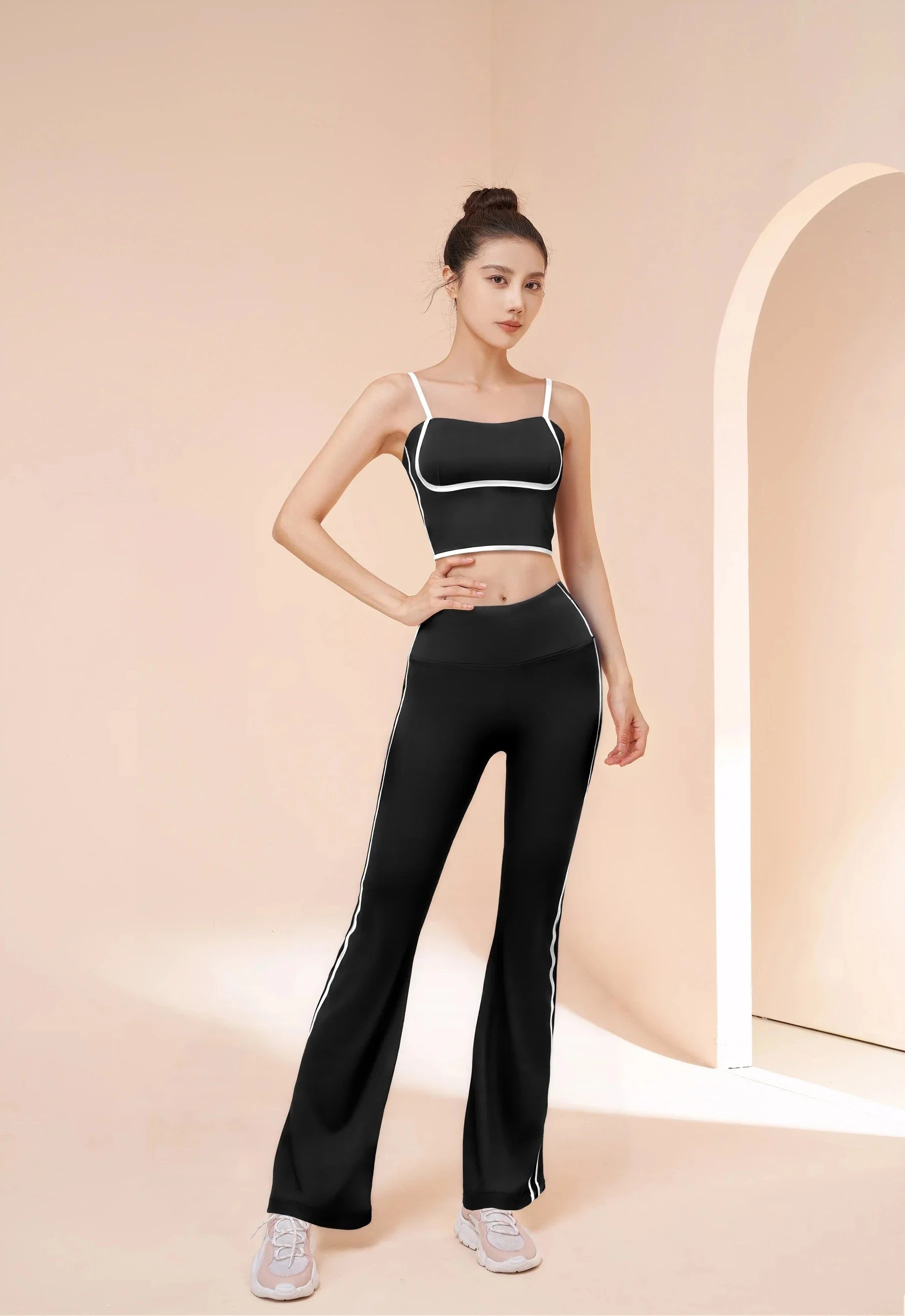 Power Stripe Active Set - Midriff Sports Bra Sports Bra Starlethics 