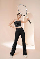 Power Stripe Active Set - Midriff Sports Bra Sports Bra Starlethics Black S 