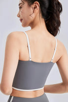 Power Stripe Active Set - Midriff Sports Bra Sports Bra Starlethics Sea Rock Grey S 