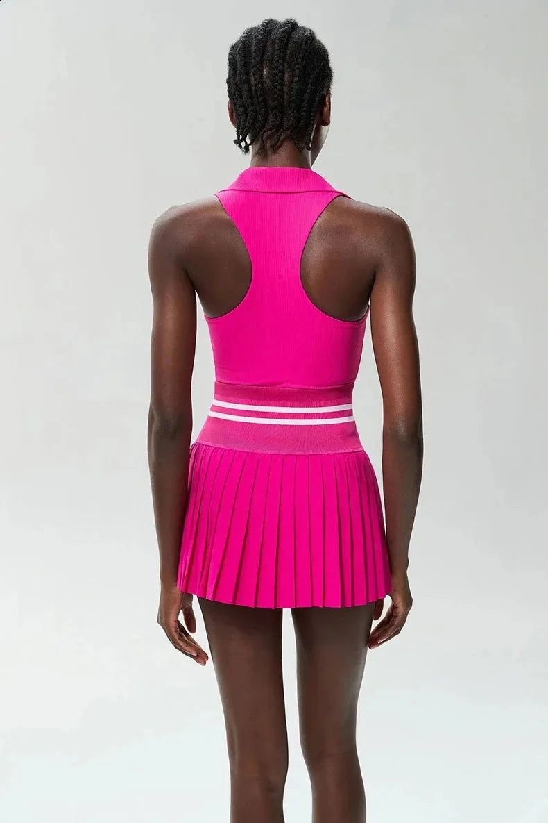 Regal V-Neck Tennis Top Top Starlethics Hot Pink S 