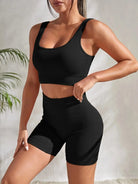 8.2 Nahtlose gerippte Yoga-Sets Trainings sets für Frauen 2-teilige Fitness anzüge gerippte Ernte Tank Shorts mit hoher Taille Outfits Fitness Laufen (Copy) Starlethics 
