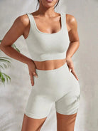8.2 Nahtlose gerippte Yoga-Sets Trainings sets für Frauen 2-teilige Fitness anzüge gerippte Ernte Tank Shorts mit hoher Taille Outfits Fitness Laufen (Copy) Starlethics 