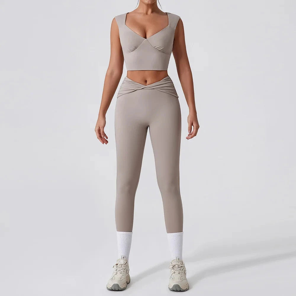 7.3 1/2PCS Frauen Yoga Set Workout Hose Outfits Fitness Sportswear Gym Trainingsanzug Hohe Taille Flare Leggings Sport Bh sportlich Tragen Starlethics 