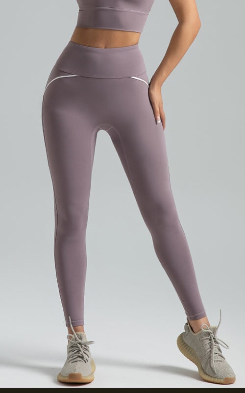 Tone Line High Waist Leggings Leggings Starlethics Purple S 