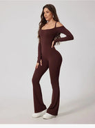 Toned Off-Shoulder Flared Jumpsuit Jumpsuit Starlethics 