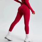 TrainHer Ribbed Seamless Leggings Leggings Starlethics Oxblood Red S 