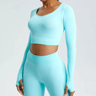 TrainHer Seamless Crop Top Top Starlethics Cyan S 
