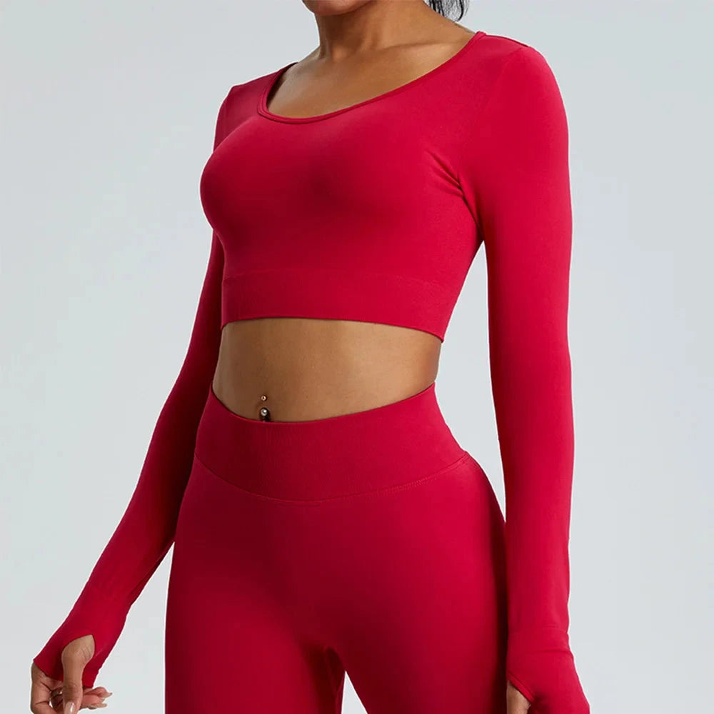 TrainHer Seamless Crop Top Top Starlethics Oxblood Red S 