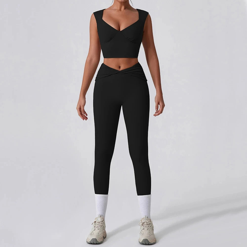 7.3 1/2PCS Frauen Yoga Set Workout Hose Outfits Fitness Sportswear Gym Trainingsanzug Hohe Taille Flare Leggings Sport Bh sportlich Tragen Starlethics 