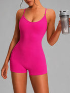 Veloura Seamless Sculpt Jumpsuit in pink, shown in a front pose with a sculpting fit.