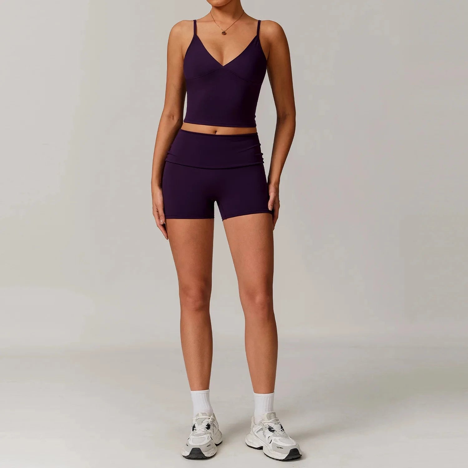 10.1 Women's Clothes 2 Pieces Yoga Set Workout Tracksuit Sportswear Gym Clothing High Waist Bell-bottoms Sexy Fitness Bra Sports Suit Starlethics Grape Purple Set 1 S CHINA