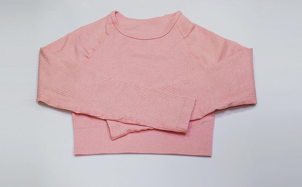 Long Sleeve Rib Top Fitness Top Truetights Orange pink S 
