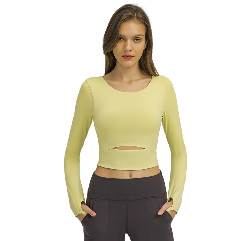 Hollow-Out Yoga Blouse Activewear Truetights Algal Yellow 4 