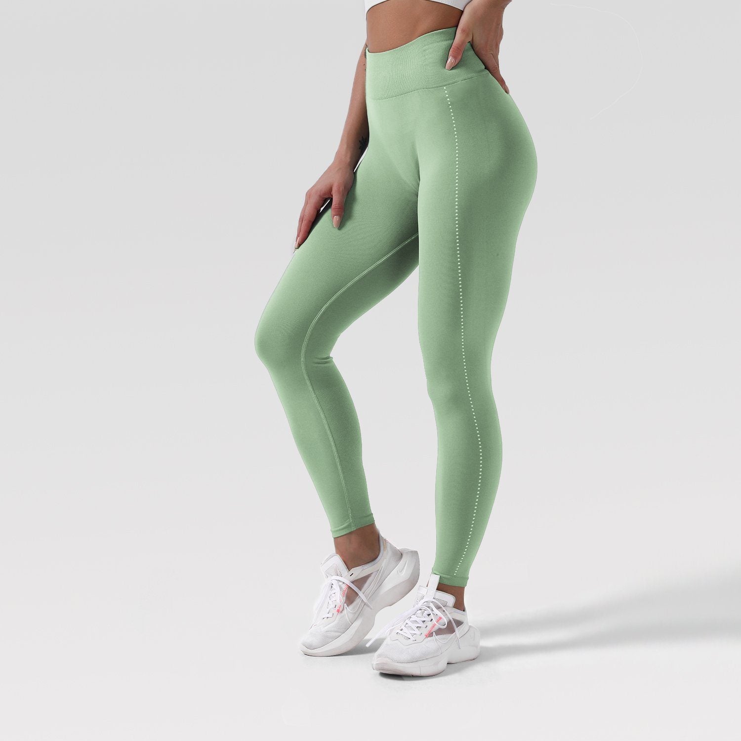 Smooth Yoga Leggings Yoga Pants Truetights Light green S 