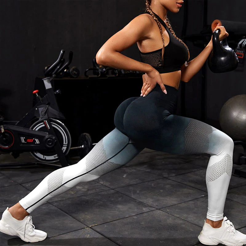 Gradient Hollow Out Leggings Fitness Leggings Truetights 