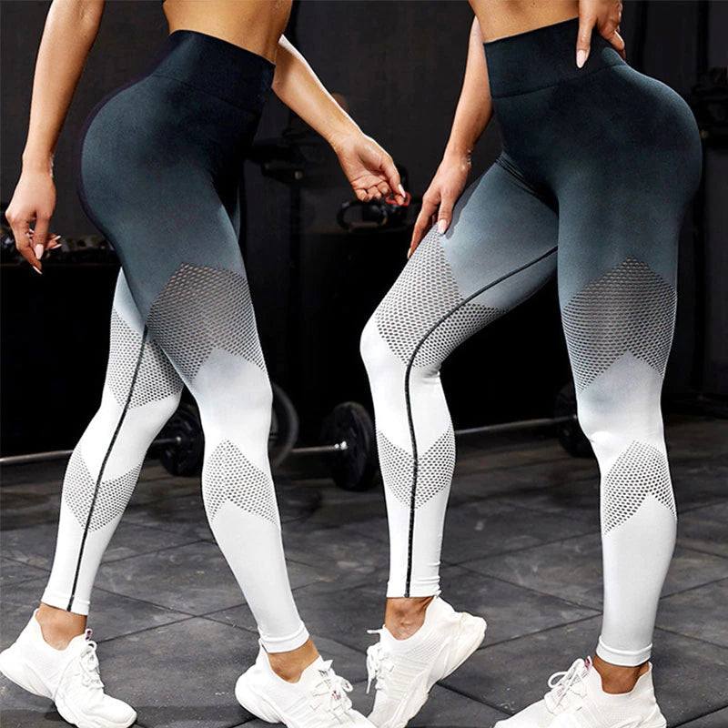 Gradient Hollow Out Leggings Fitness Leggings Truetights 