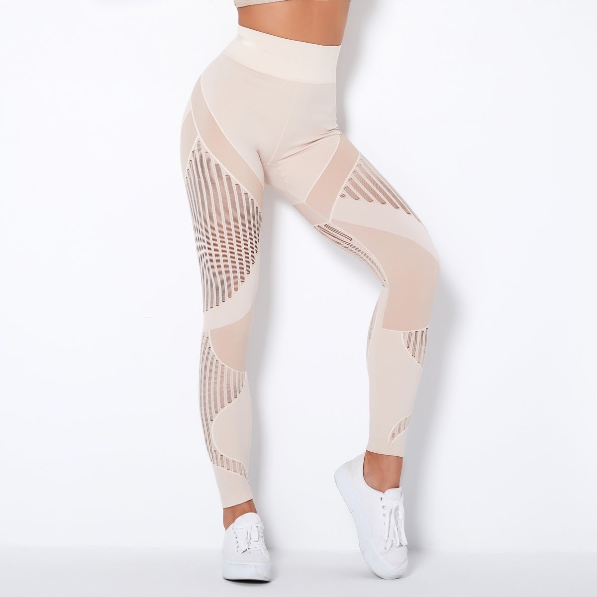 Mesh Seamless Leggings Fitness Leggings Truetights Khaki XS 