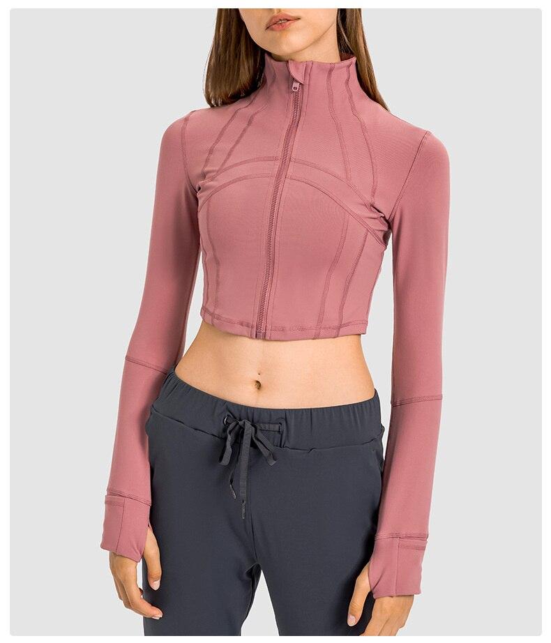 Zipper Running Crop Top Running Jackets Truetights 