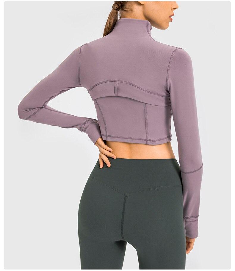 Zipper Running Crop Top Running Jackets Truetights 