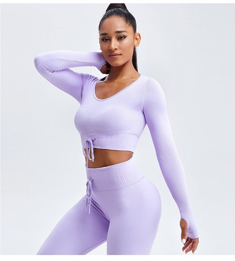 Ribbed Shape Top Fitness Top Truetights Purple S 