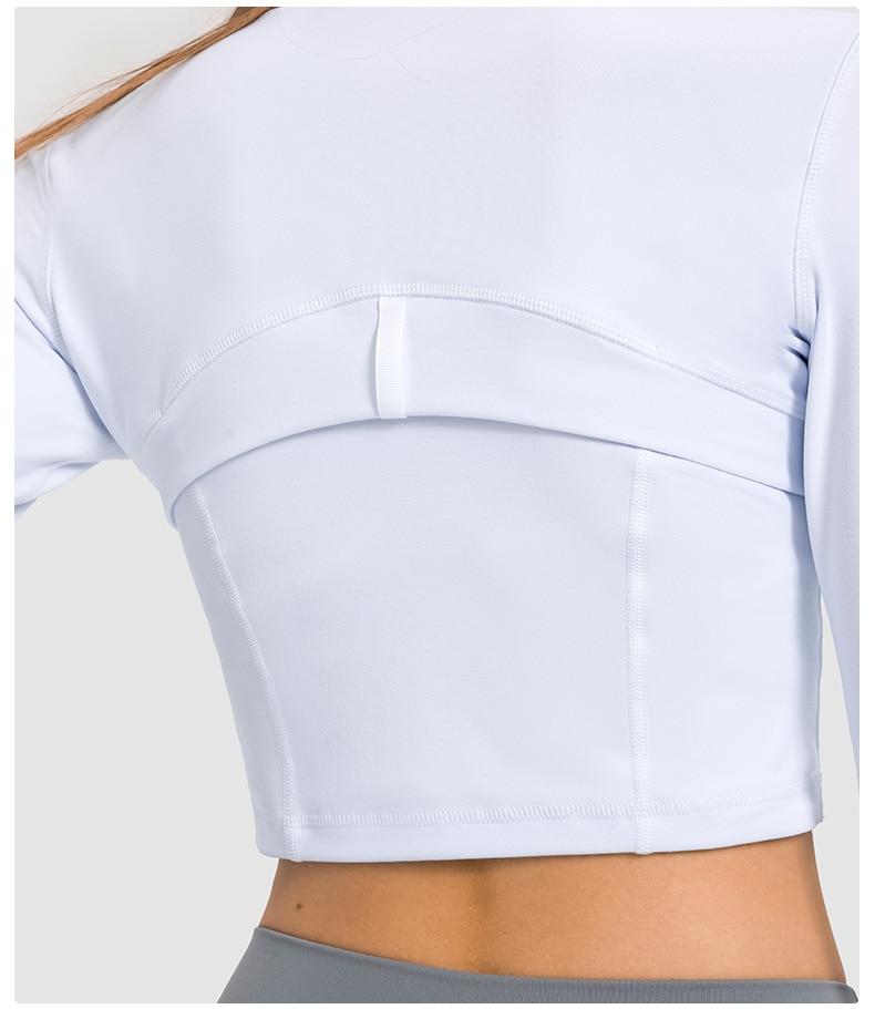 Zipper Running Crop Top Running Jackets Truetights White XS 