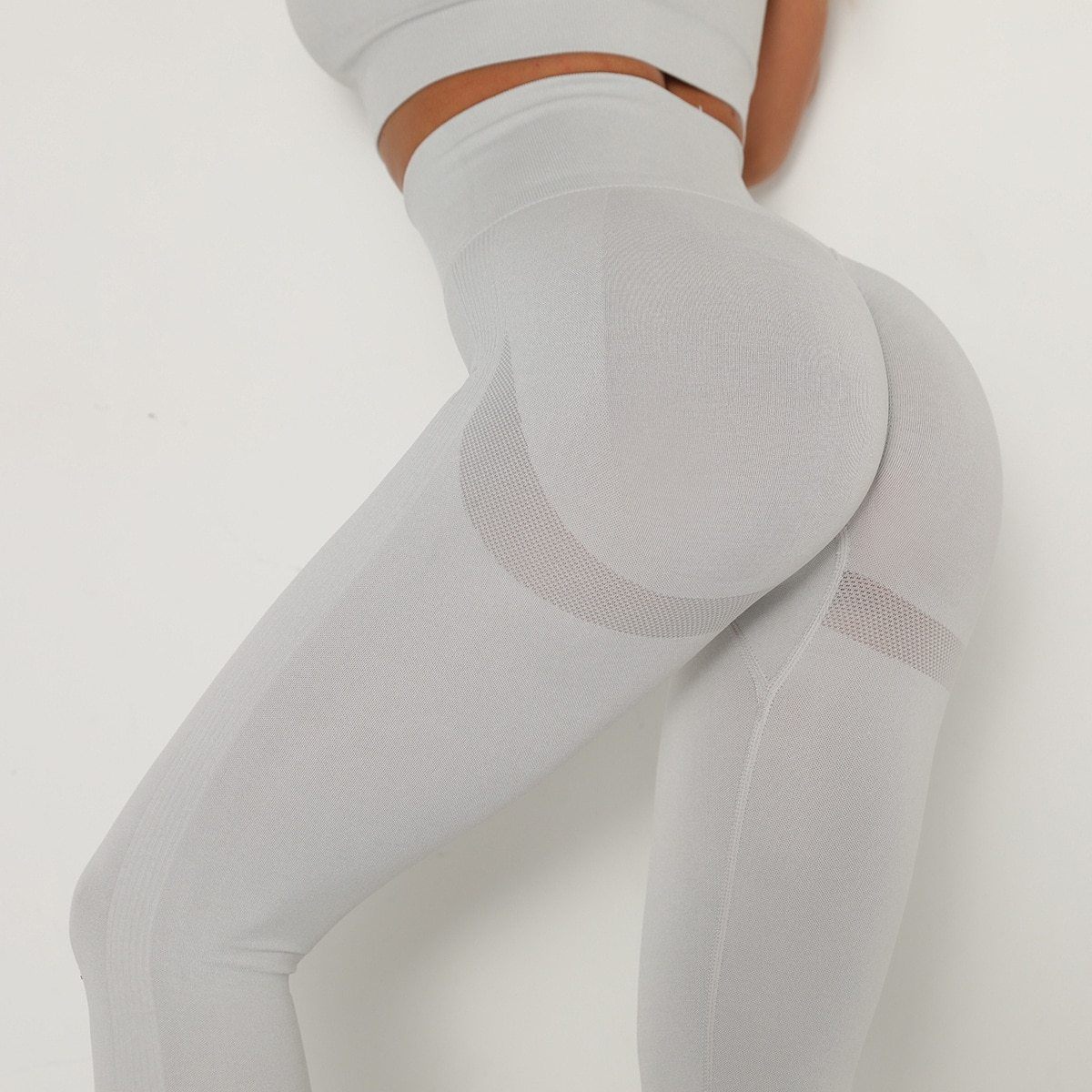 Seamless Scrunch Leggings Leggings Truetights Light gray S 