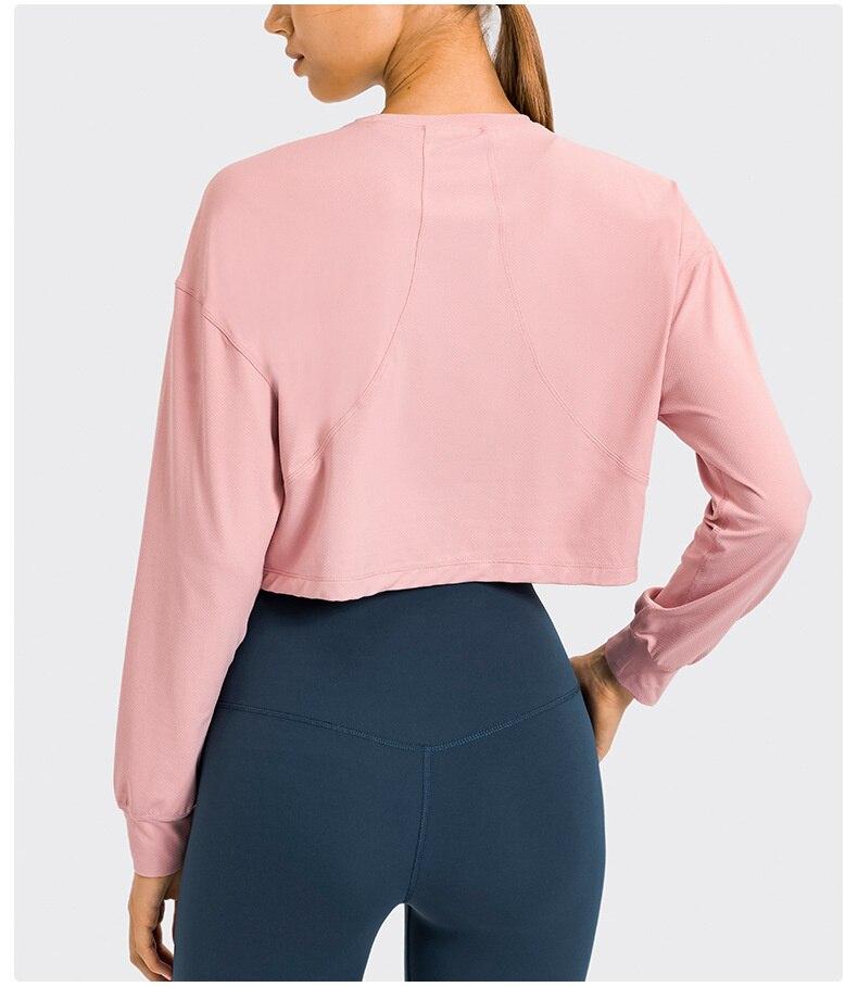 Long Sleeve Workout Shirt Yoga Shirts Truetights Honey Pink S 