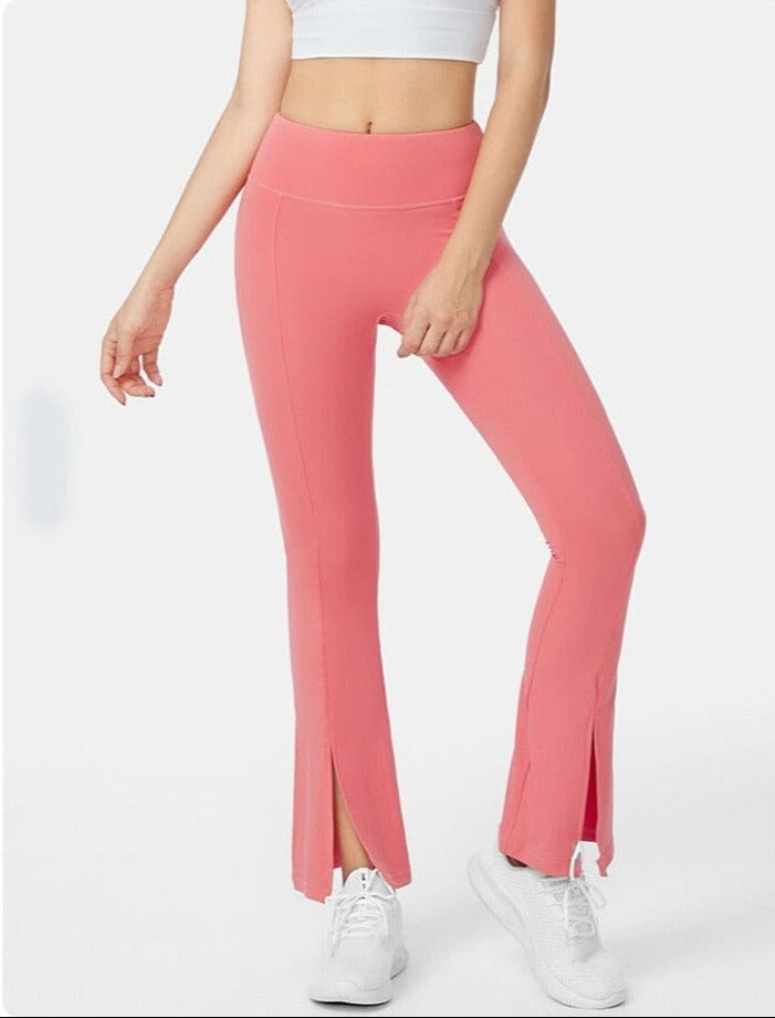 Mid-slit Flared Leggings Activewear Truetights Pink S 