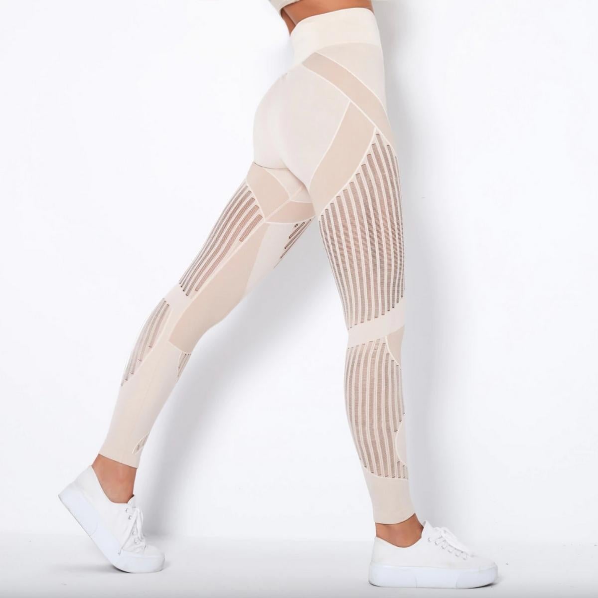 Mesh Seamless Leggings Fitness Leggings Truetights Khaki S 